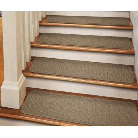 Set of 15 Adhesive Carpet Stair Treads - Camel Tan - 8 in. x 30 in. G7175