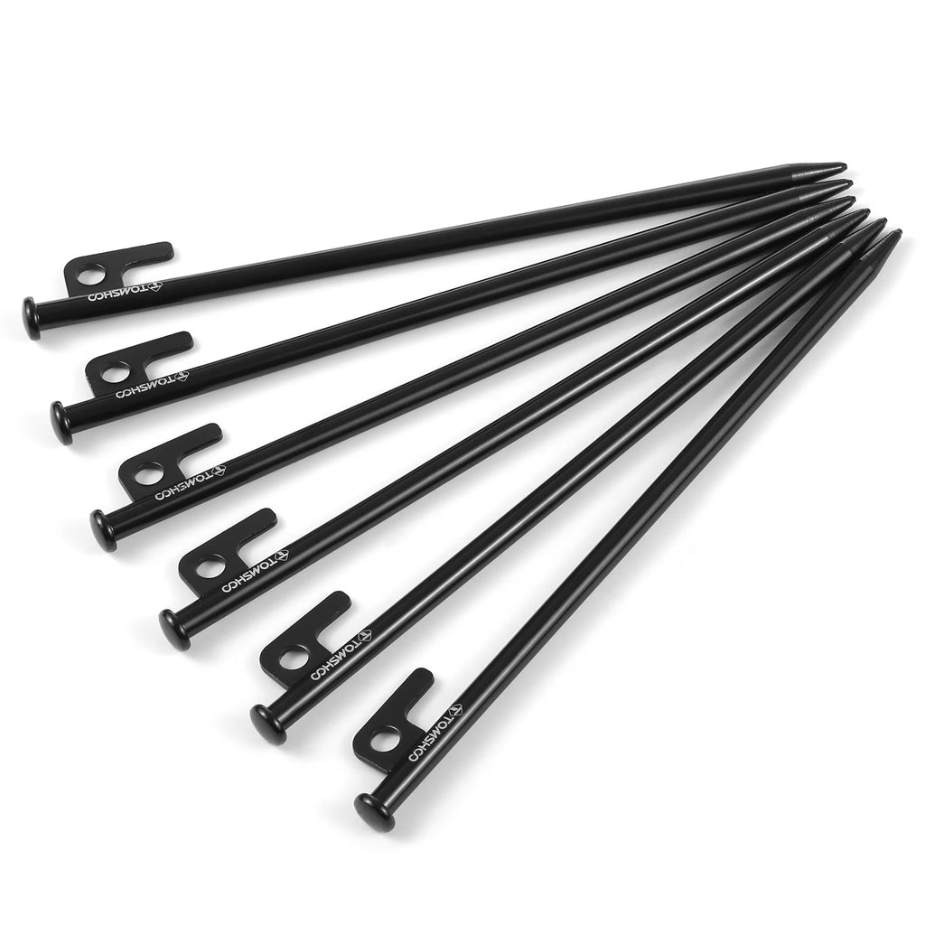 Heavy-Duty Steel Tent Pegs, 8 Inch/12 Inch, 6PCS E326