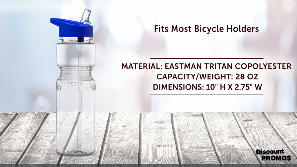 28 oz Sports Bottles with Straw Set of 10 Blue X2205
