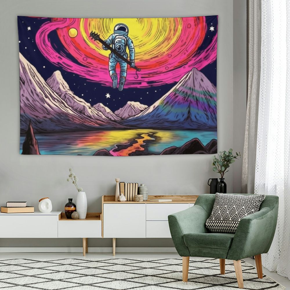 UFO Astronaut Galaxy Space Wall Art Tapestry 60x40 Inch G55730