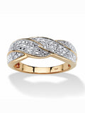 1/10 TCW Round Diamond Braid Ring in Solid 10k Gold W864