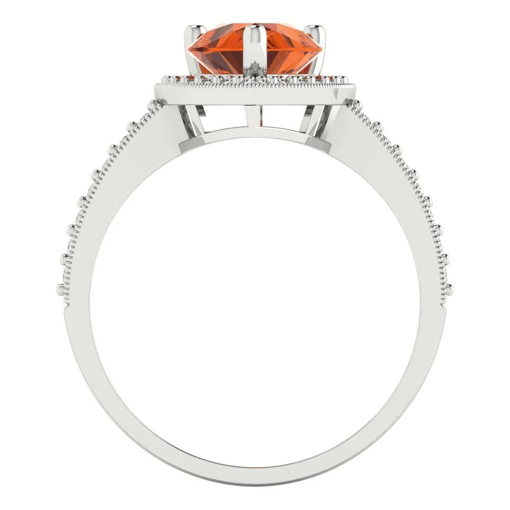 14k White Gold Halo Ring M387