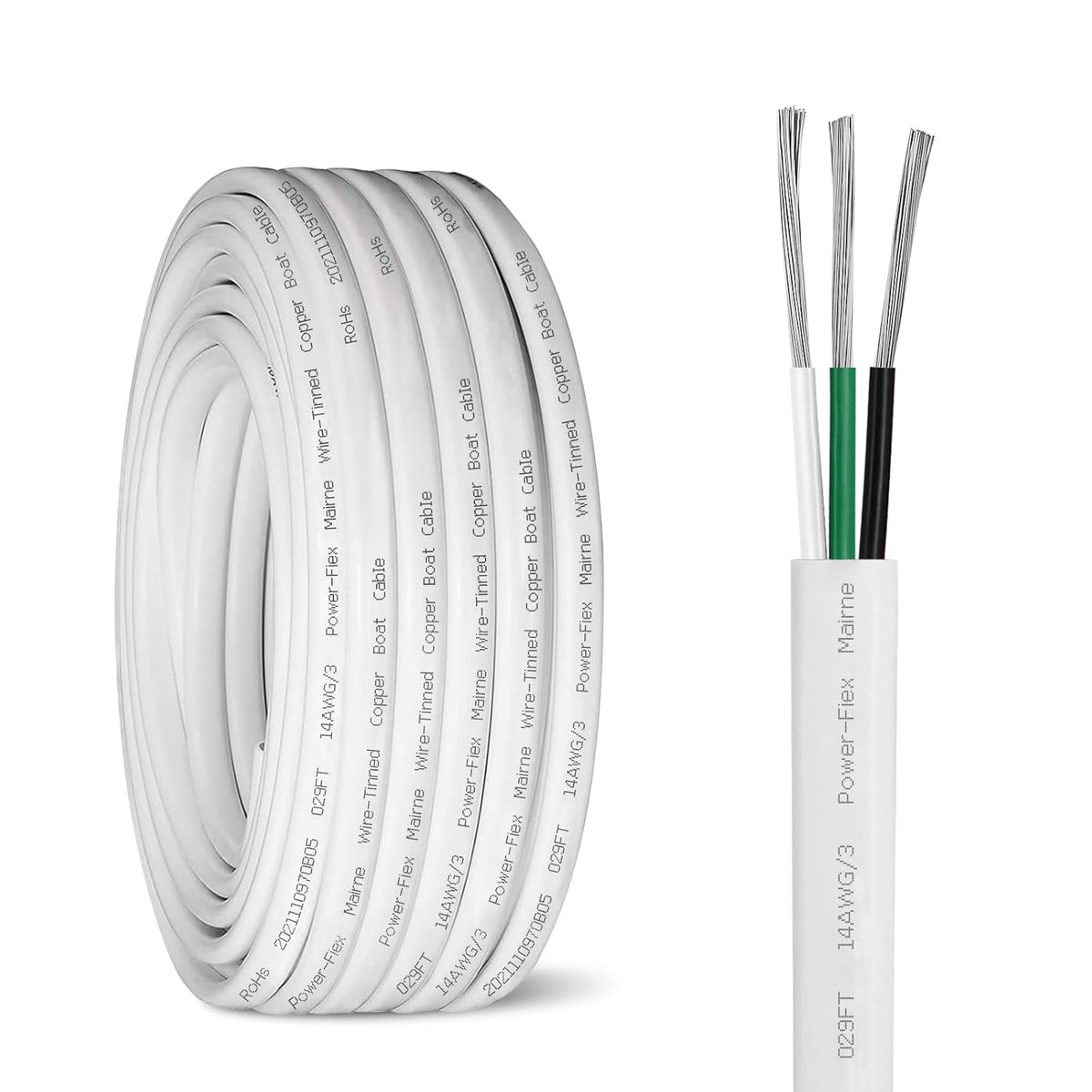 10 AWG 20ft Tinned Copper Marine Wire D5451