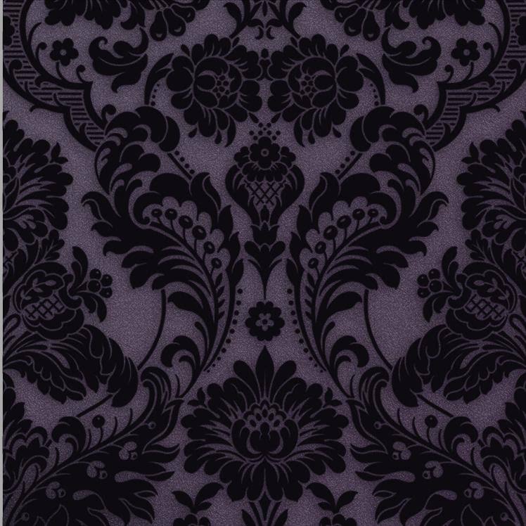 Gothic Damask Plum Wallpaper O7381