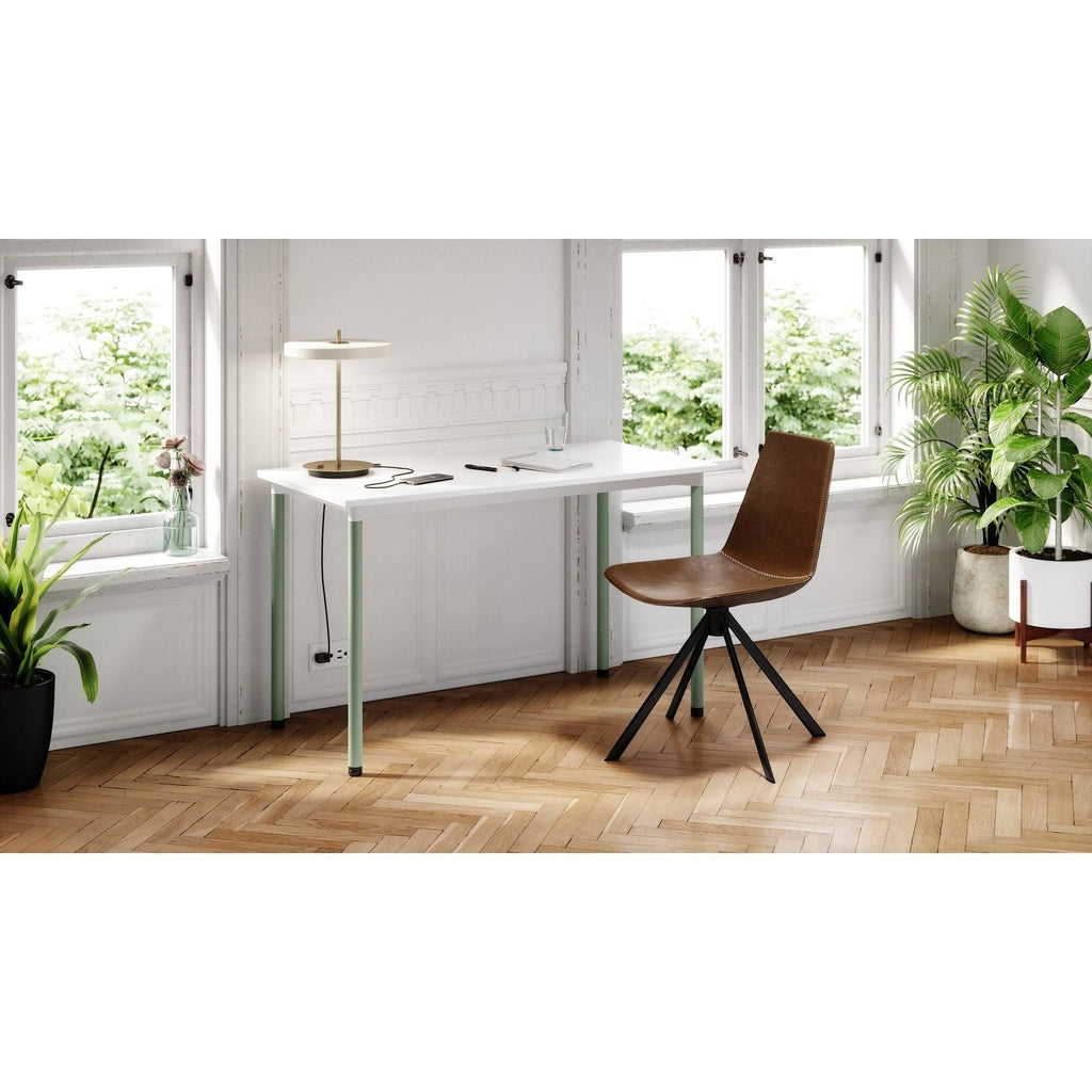 White Office Desk with Casters C80841