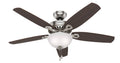 Brushed Nickel 52 inch Indoor Ceiling Fan with Light and Pull Chain Control N6507