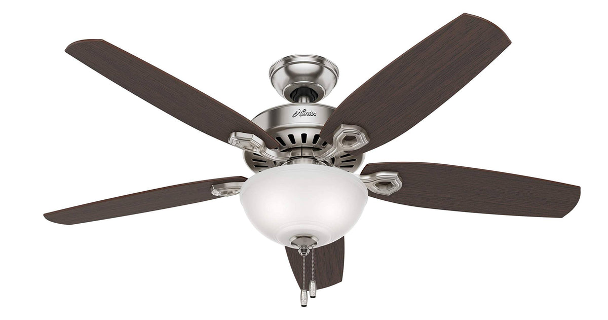 Brushed Nickel 52 inch Indoor Ceiling Fan with Light and Pull Chain Control N6507