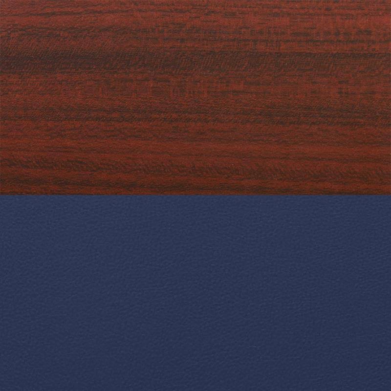 42x22 Round Platter Base Table Mahogany Grey 4 Uptown Side Chairs Navy A7065