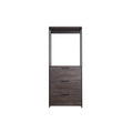 Rustic Gray Wood and Metal Walk-in Closet with 3-Drawer H119555