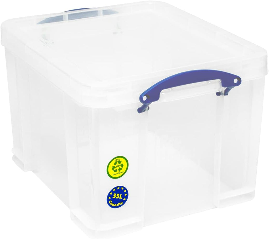 35 Litre Clear Storage Box with 2 Dividers M627