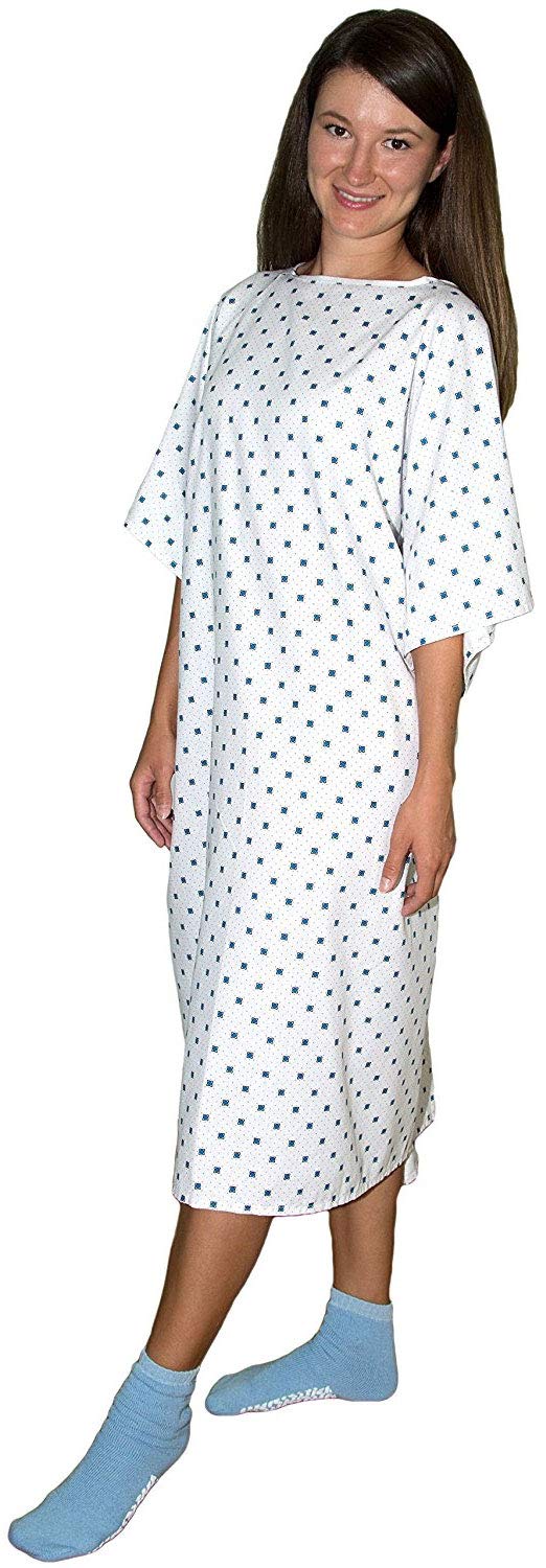 4 Pack Hospital Gowns with Back Ties S7818