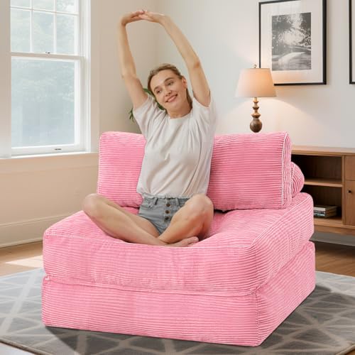 Black Folding Sofa Bed with Dual-Pillow M39302
