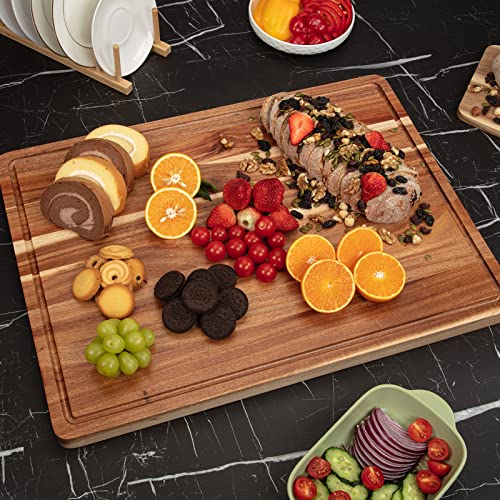 20x15 Inch Extra Large Acacia Wooden Cutting Board with Juice Groove E131615