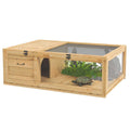 Wooden Tortoise House Turtle Habitat Enclosure Reptile Cage T5085