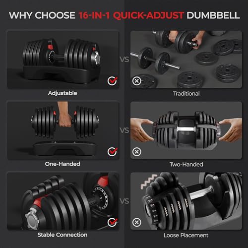 Adjustable Dumbbell Set 90LBS with Anti-Slip Handle P52123