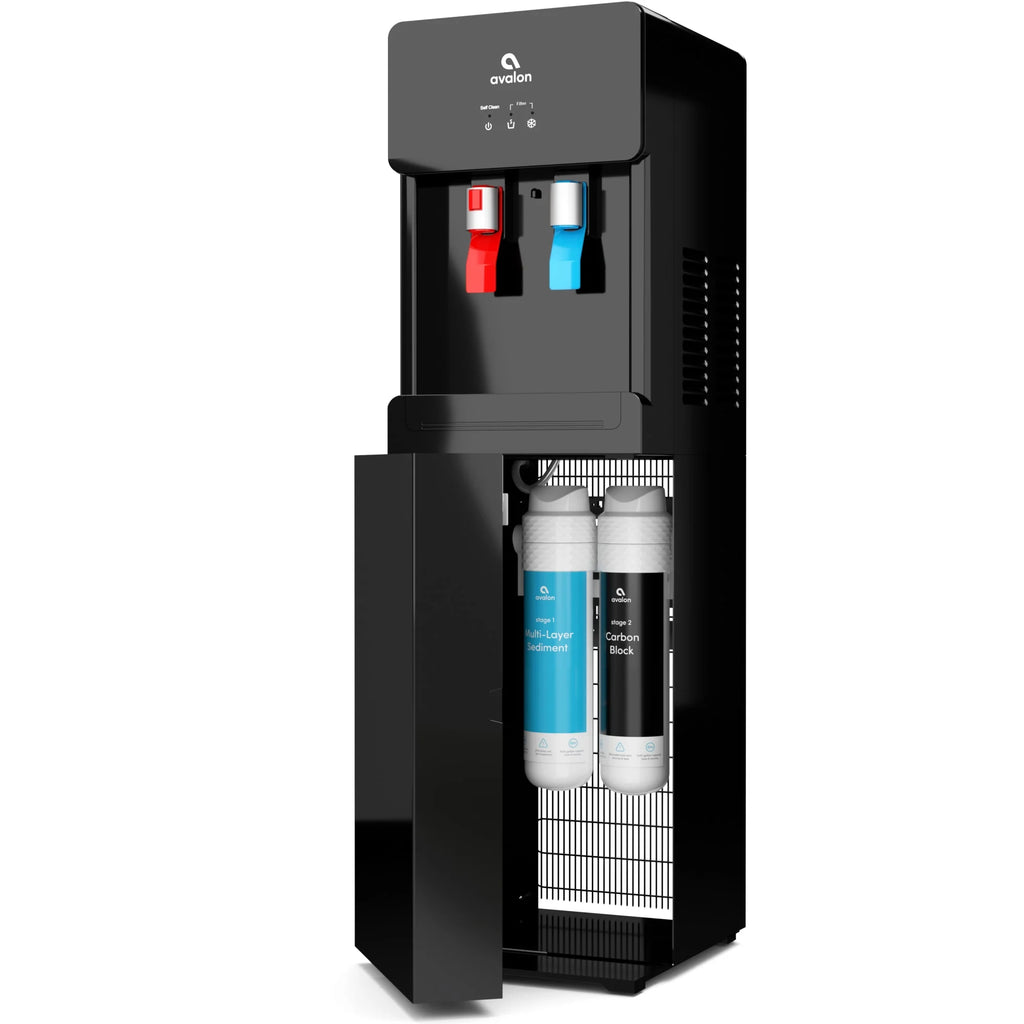 Black Self Clean Touchless Bottle Less Hot/Cold Water Cooler M207
