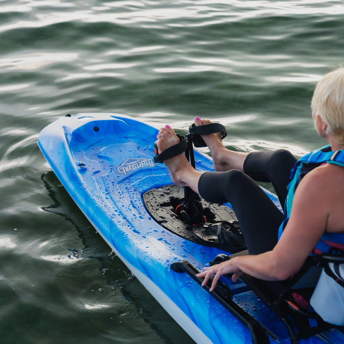 Sit-on-Top Recreational Pedal Kayak - 10 ft - Vapor Deep Blue/White M210