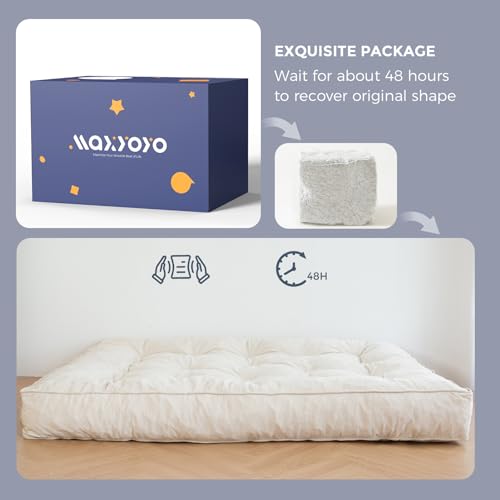 Beige 8" Full Size Velvet Futon Mattress T35489