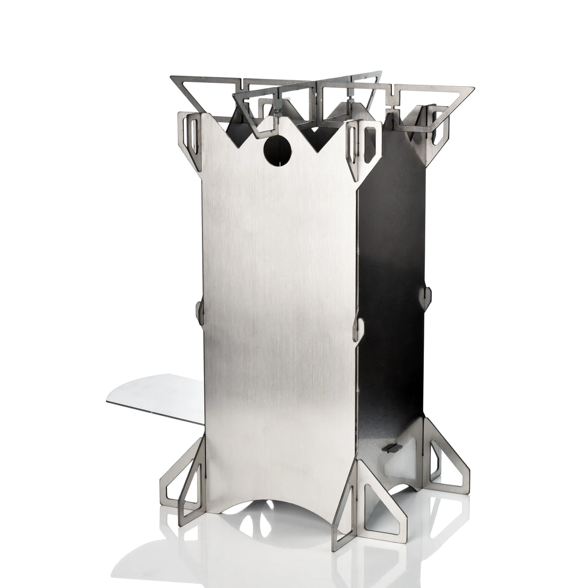 Folding Stainless Steel Wood Burning Camp Stove E112