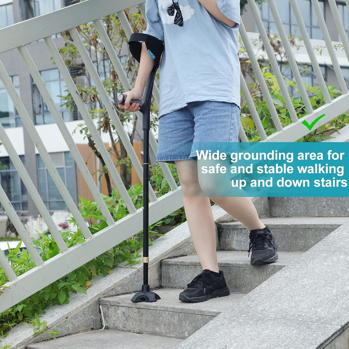 Black Aluminum Forearm Crutches X86145
