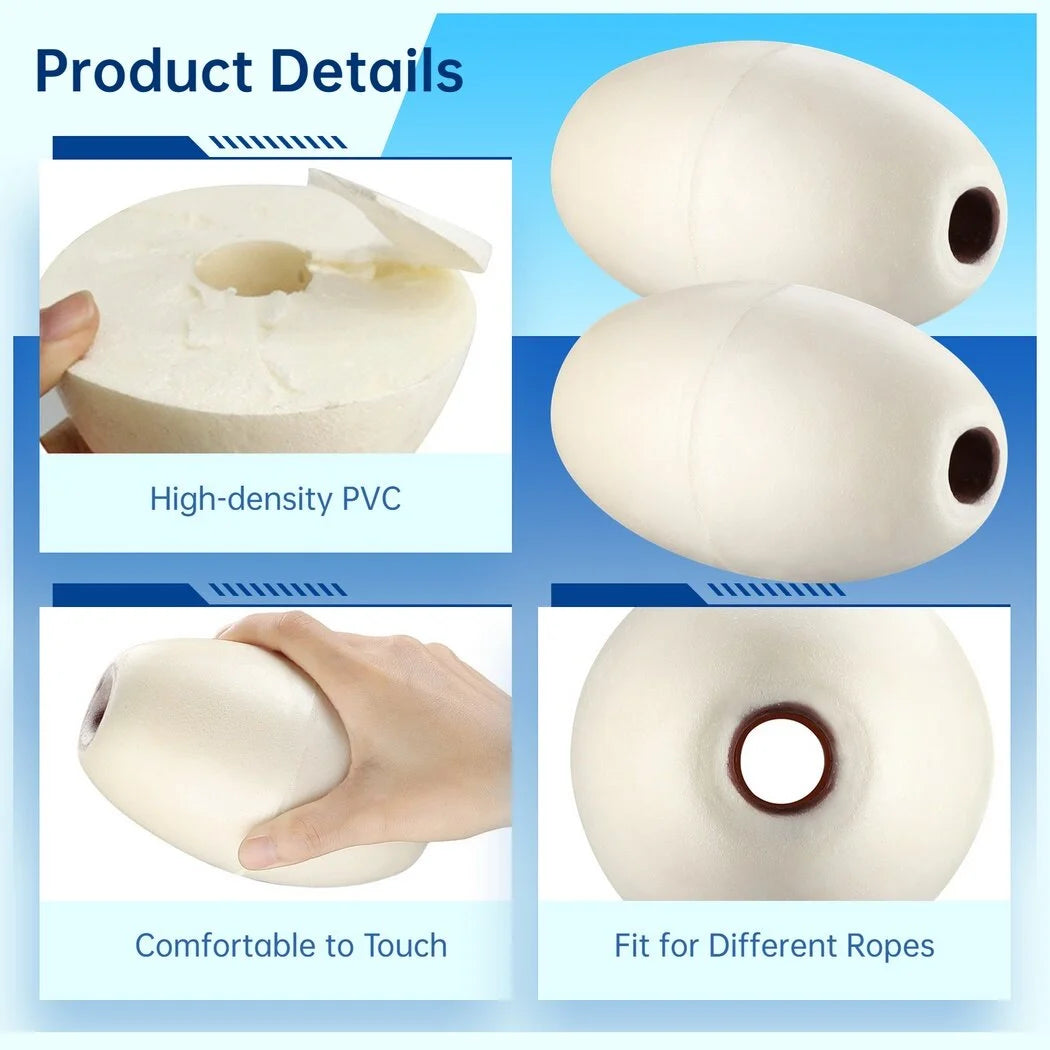 6 PCS Rope Float, 0.7” Hole, 3.5” x 5.5” Oval Water Float G988807