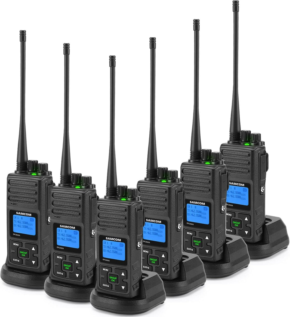 6 Packs UHF Two Way Radios Walkie Talkies with Earpieces T891