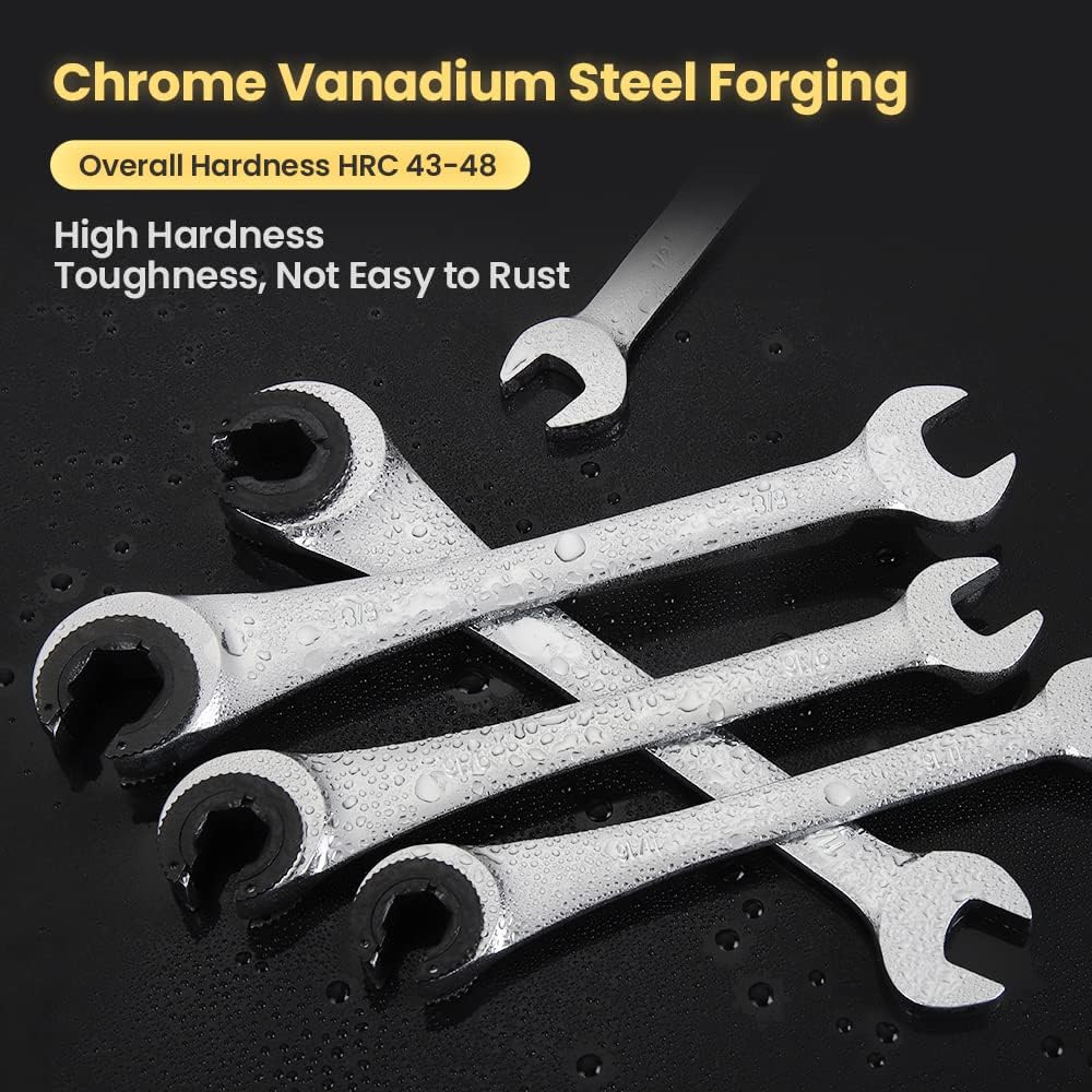Combination Ratcheting Wrench Set SAE 6PCS Chrome Vanadium Steel A680