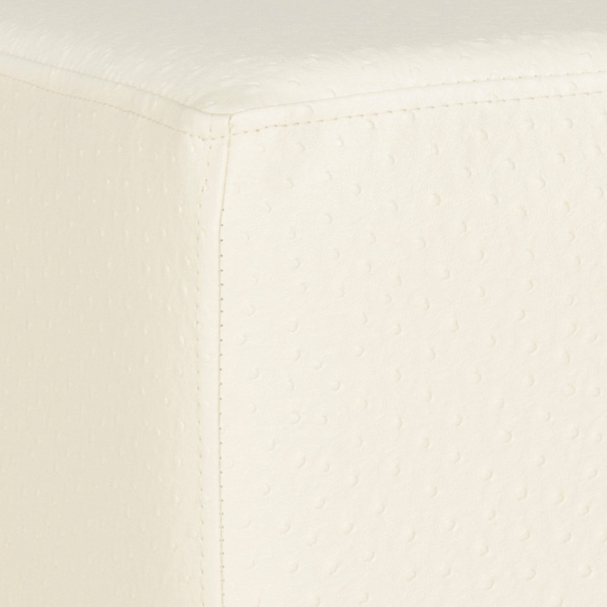 Cream Gold Faux Ostrich Ottoman Y983