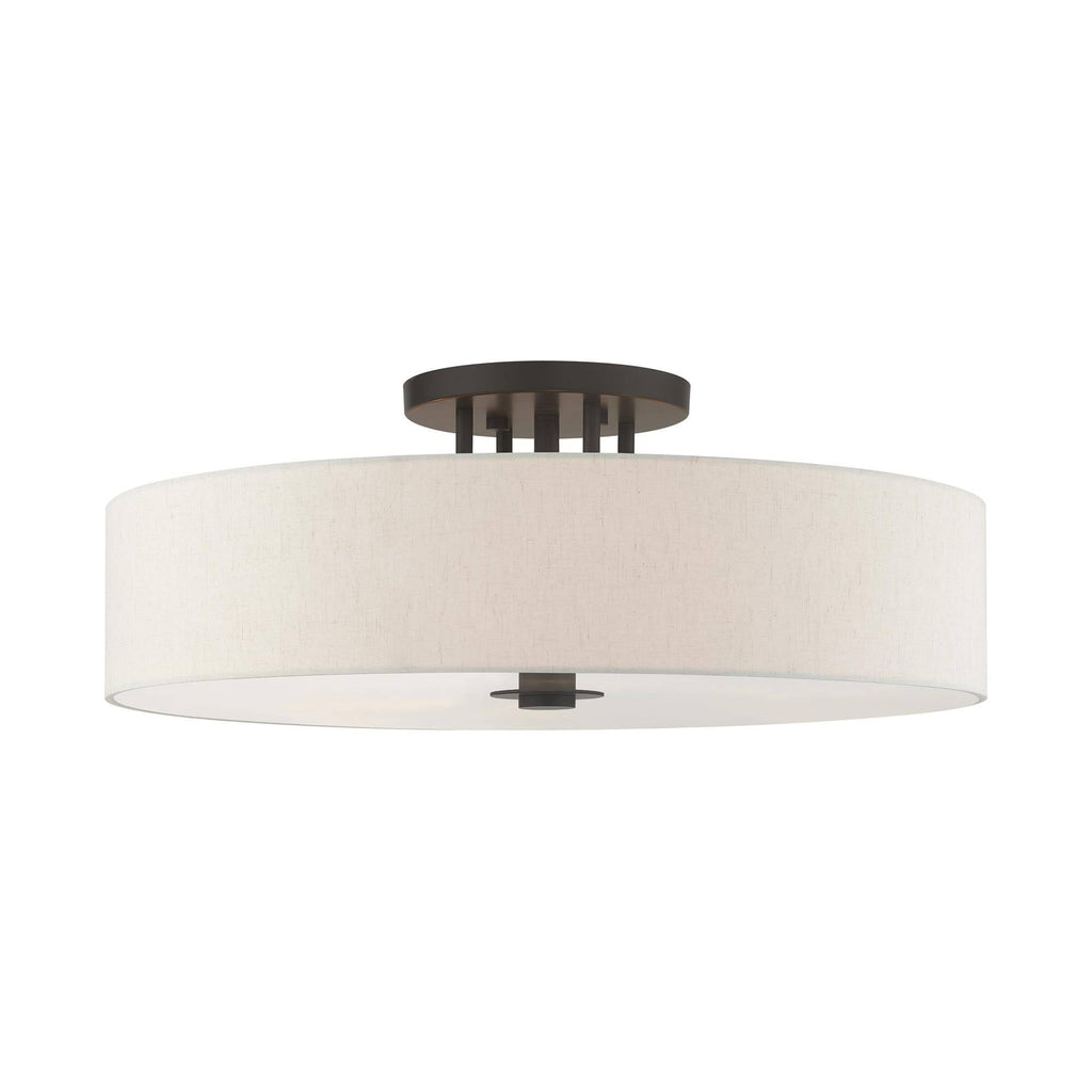 6 Light English Bronze Semi Flush Mount P357
