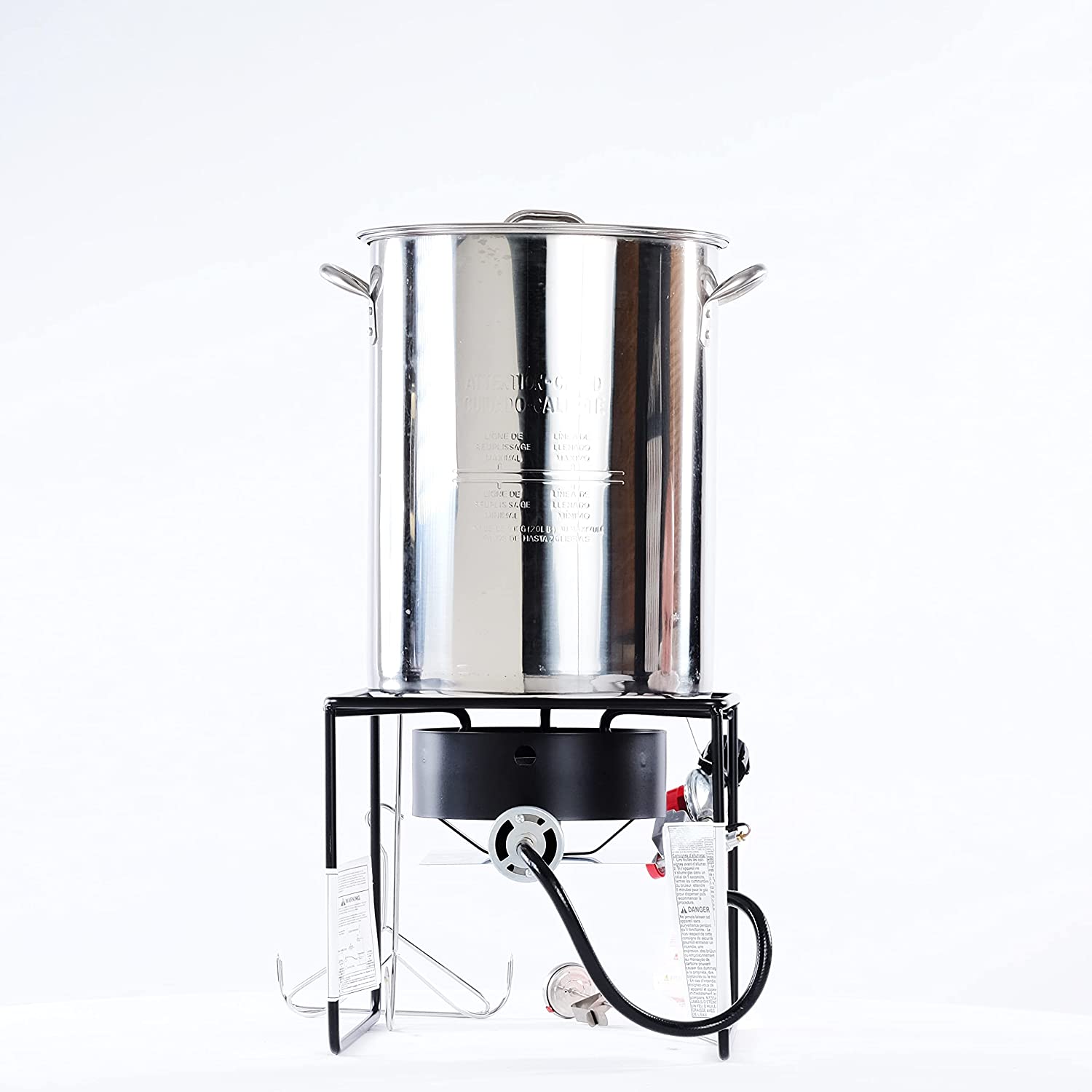 12 in. Welded Square Turkey Fryer Package with Stainless Steel Pot A151390
