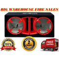 Dual 12-Inch Ported Enclosure Subwoofer Box Red Y62620