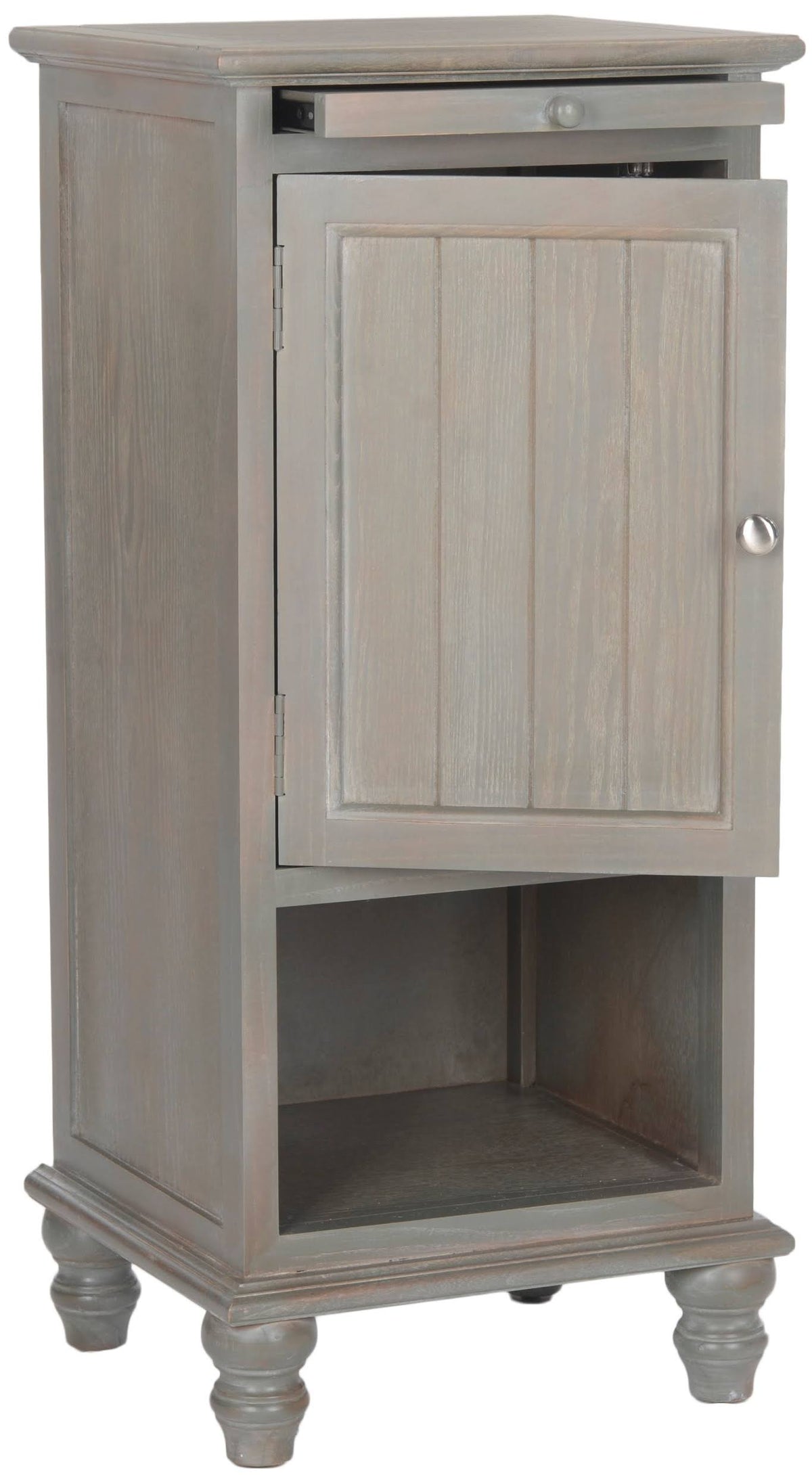 Gray Wooden Storage Cabinet with Pull Out Tray X422169