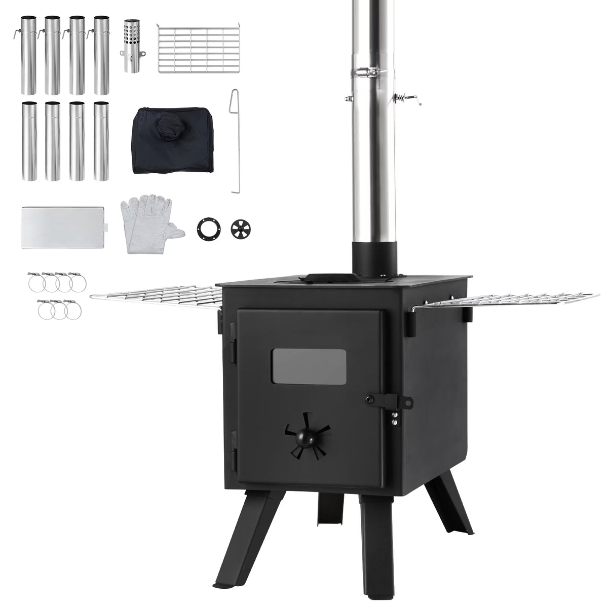 Portable Wood Stove for Camping with Pipes K797