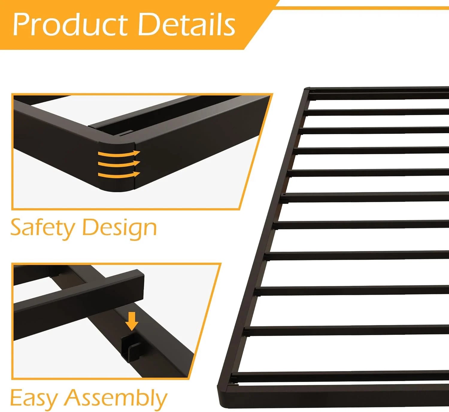 Twin Box Spring Bed Base 2 Inch Metal Mattress Foundation V3382