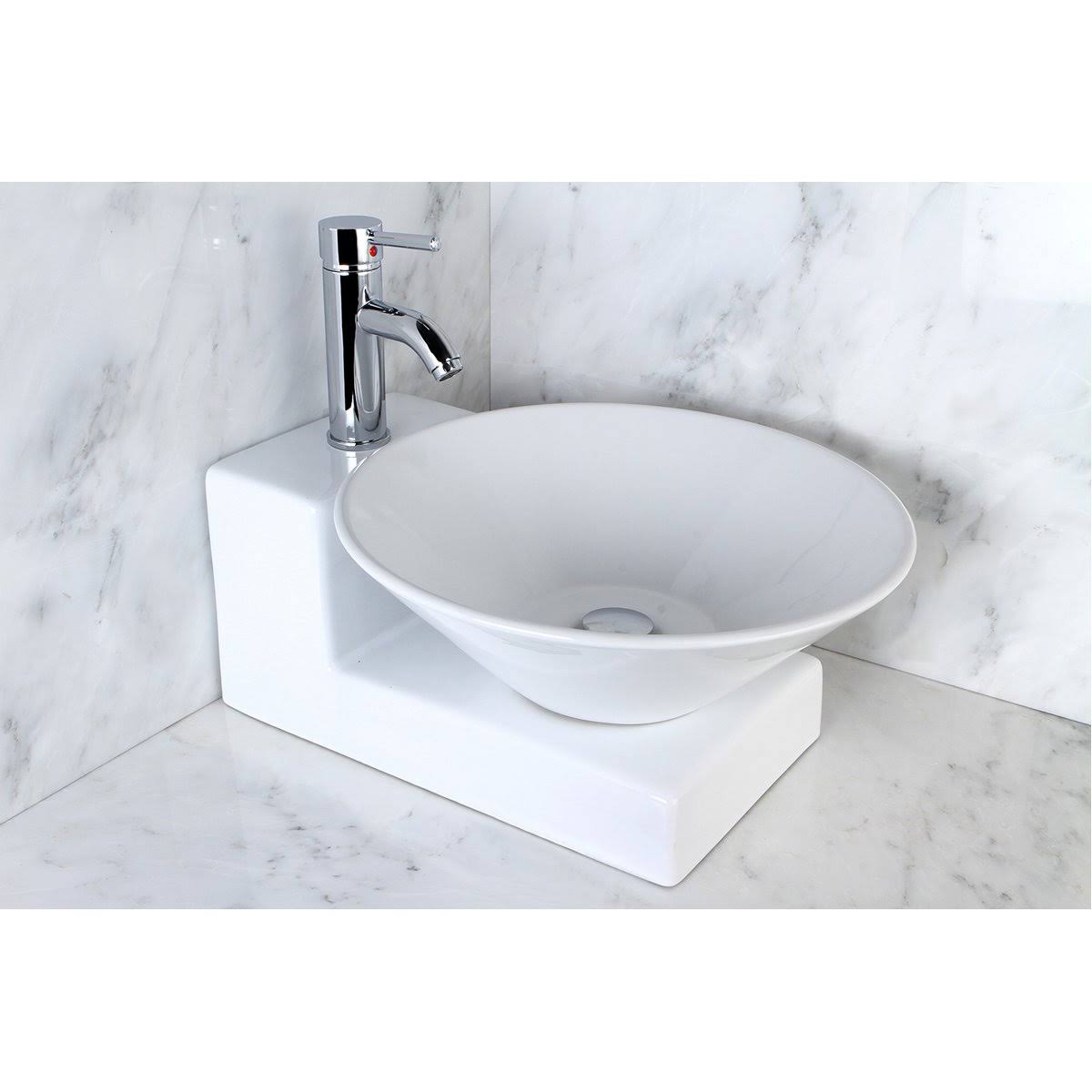 White China Vessel Bathroom Sink C44813