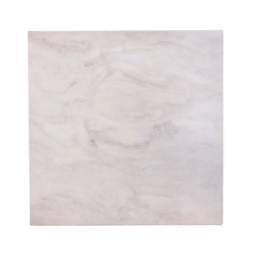 White Faux Marble End Table J86336