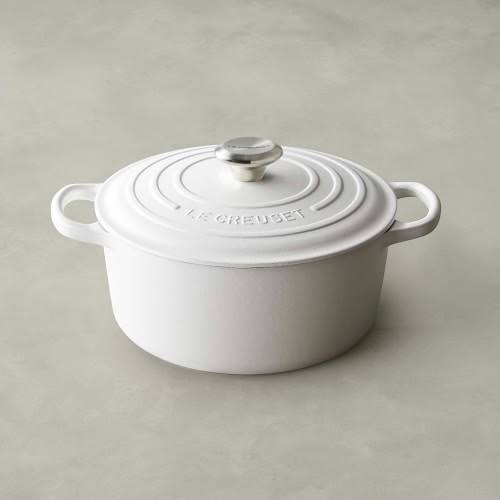 Enameled Cast Iron Round Dutch Oven, 3 1/2-Qt., Matte White R38829
