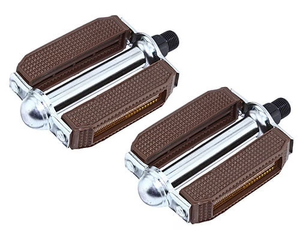 Brown/Chrome PVC Pedals 9/16" Z113