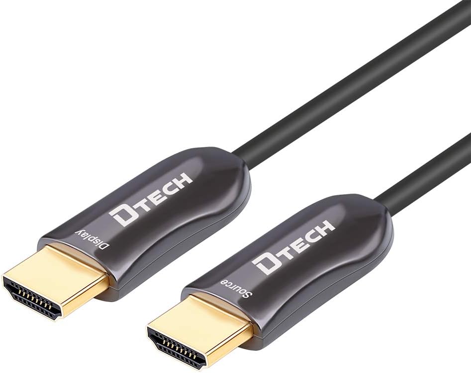 100m Slim Fiber Optic HDMI Cable 2.0 UHD 4K 60Hz 18Gbps Black Z841728