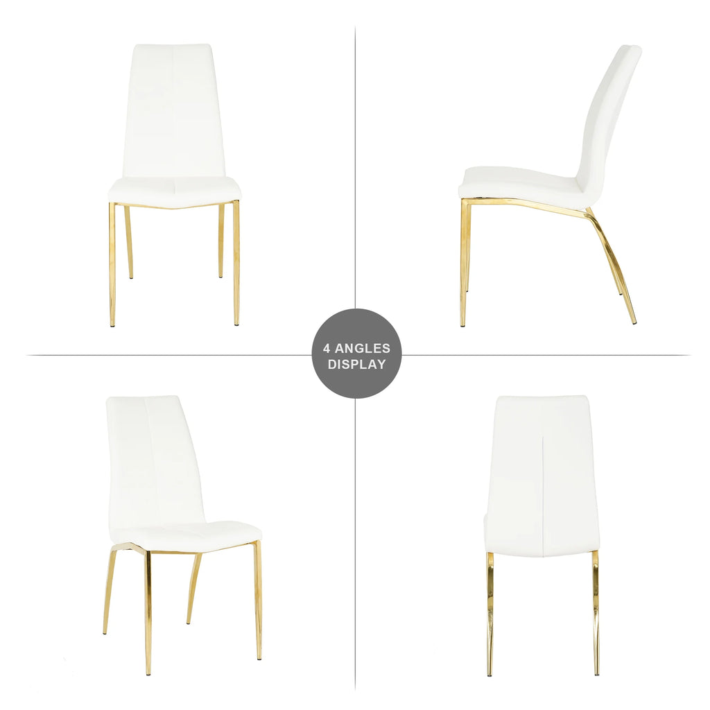 Faux Leather Upholstered Dining Chairs Set of 4 G99659