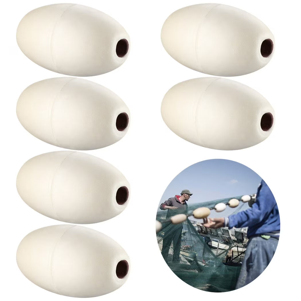 6 PCS Rope Float, 0.7” Hole, 3.5” x 5.5” Oval Water Float G988807