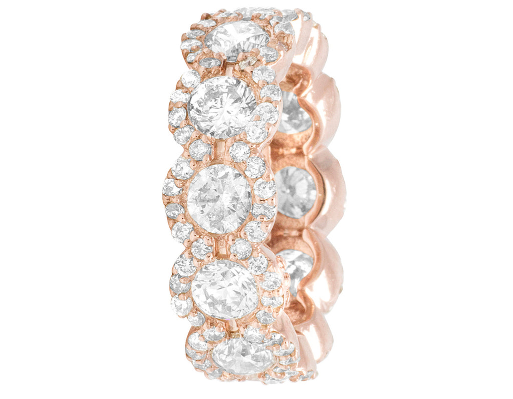 14K Rose Gold Diamond Eternity Ring 3.5 CT 7MM G3832