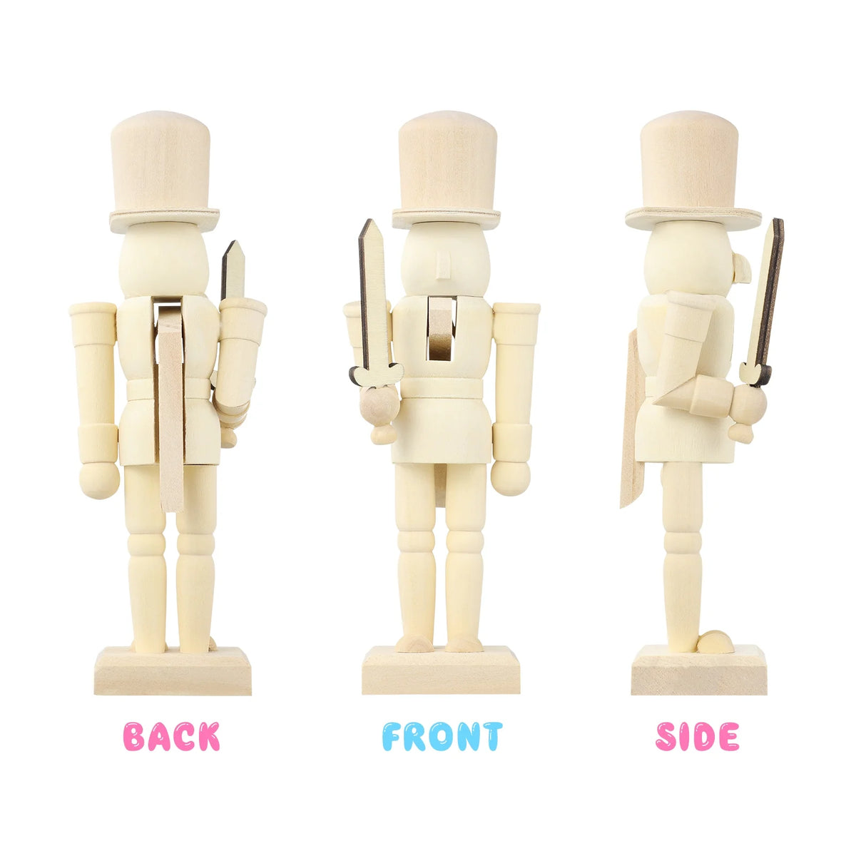 Unpainted Wooden Nutcracker Soldier M103