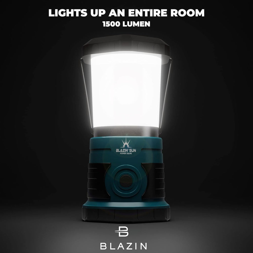 Teal Rechargeable LED Lantern with Power Bank, Pack of 2 S18716