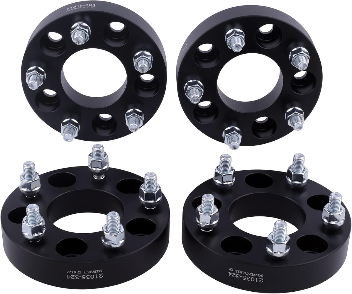 Black Forged 5x5 to 5x4.75 Wheel Adapters 1.5 Inch with 12x1.5 Studs Pack of 4 X90882