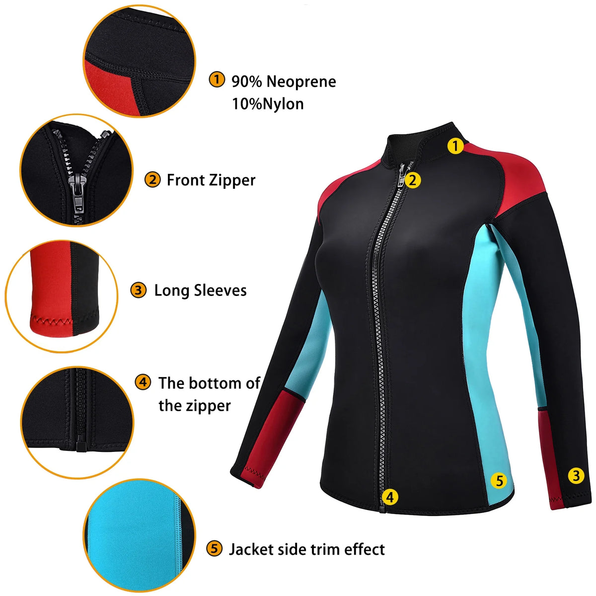 2mm Neoprene Long Sleeve Wetsuit Jacket I233