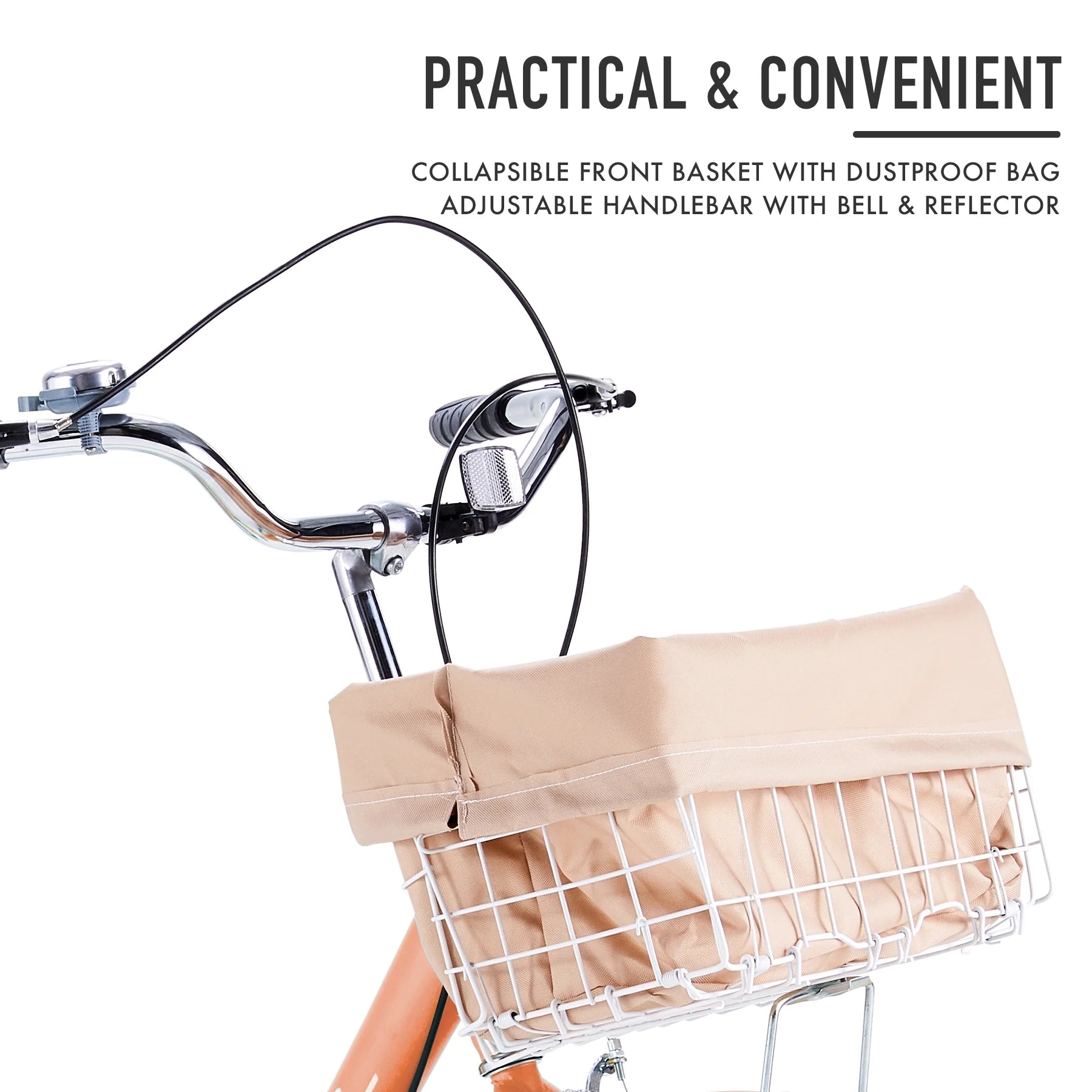 26Inch Single Speed Adult Tricycle 3 Wheel Cruiser Bike with Removable Wheeled Basket P45030