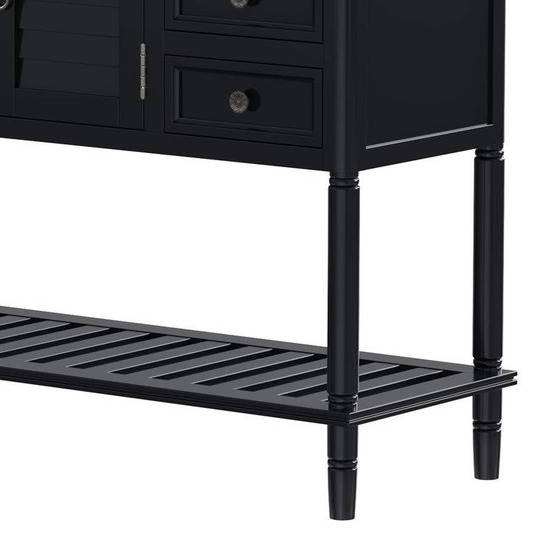 Red Console Table with 6 Drawers, 1 Cabinet and 1 Shelf G85980