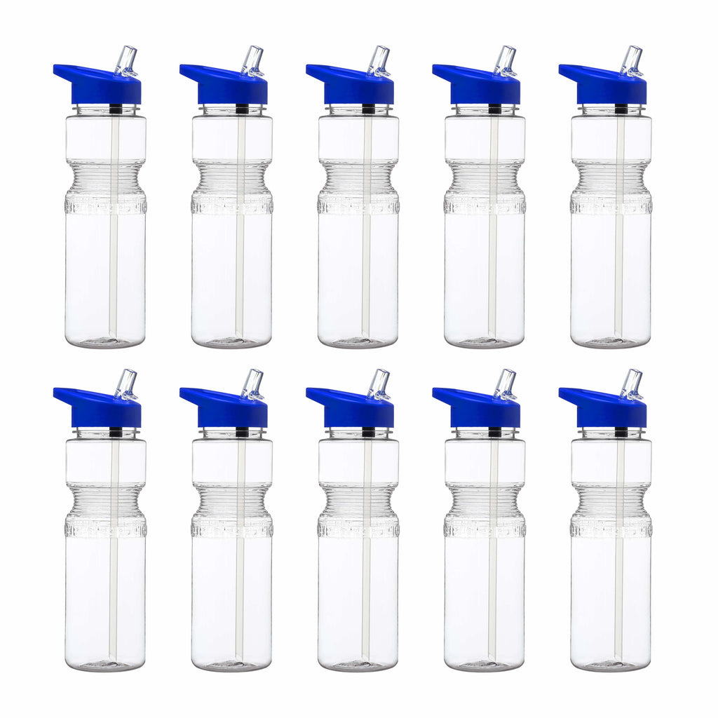 28 oz Sports Bottles with Straw Set of 10 Blue X2205
