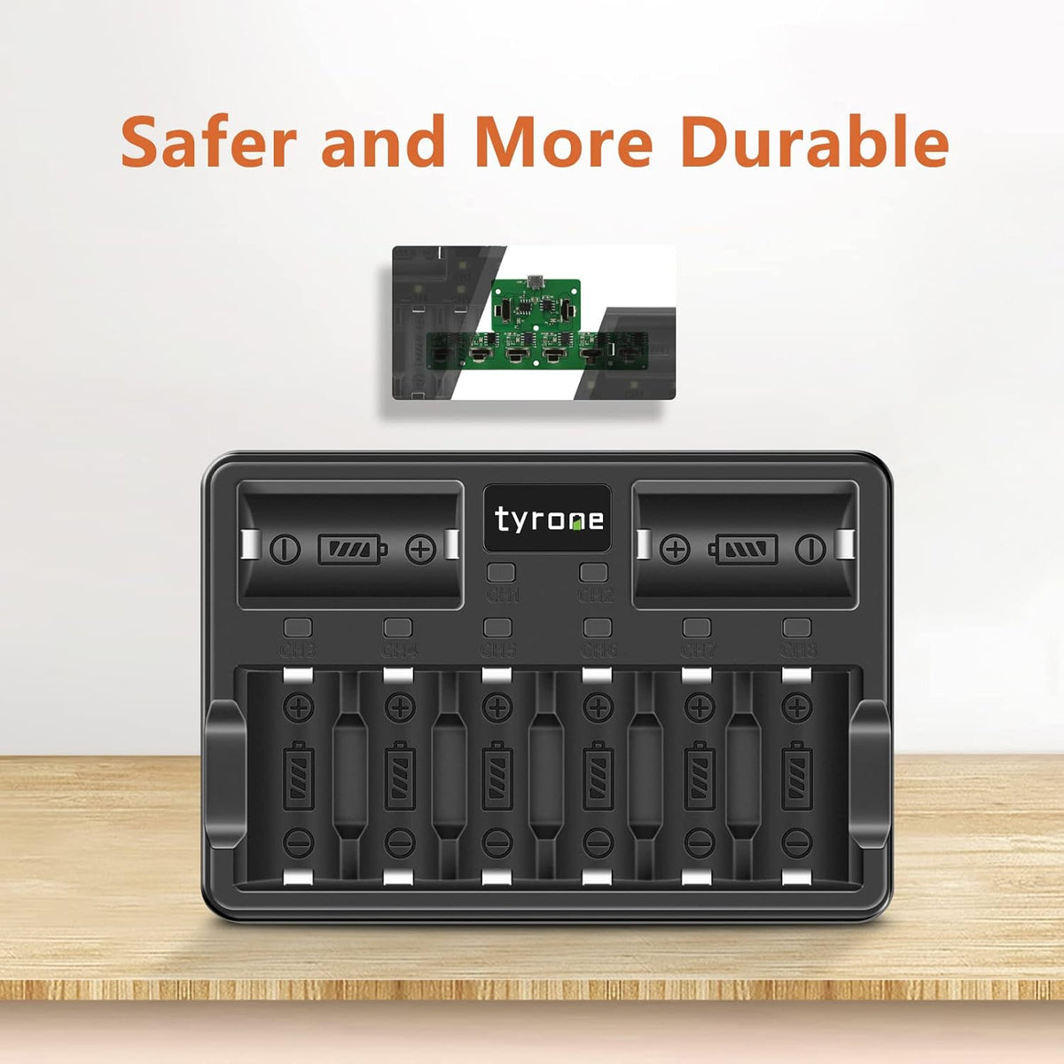 CR123A Rechargeable Batteries with Charger, 16 Pack Lithium Batteries with 8 Port Charger U589049
